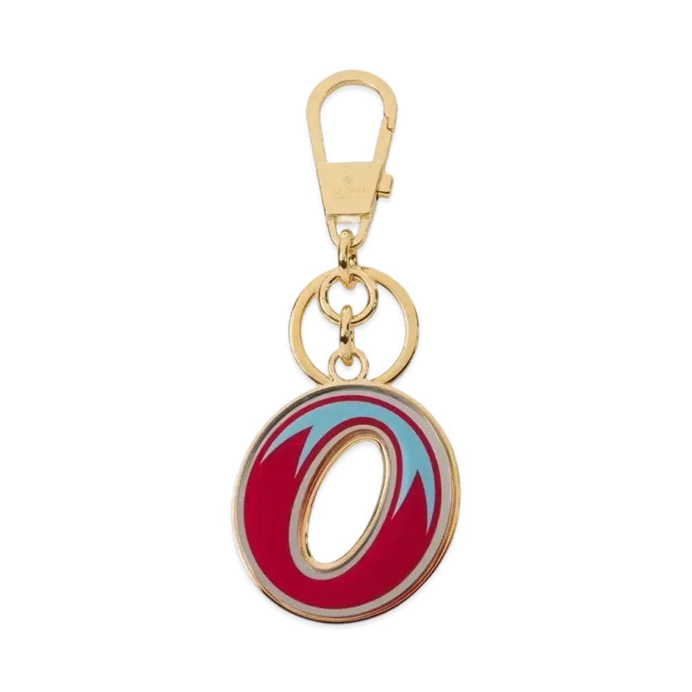 GUCCI Letter O Plexiglas Keychain "Brown/Aquamarine"