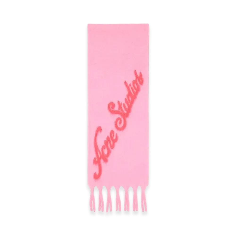 Acne Studios Wool Logo Scarf "Pink/Fuchsia"
