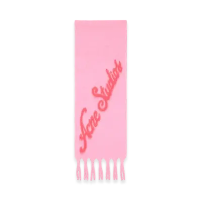 Acne Studios Wool Logo Scarf "Pink/Fuchsia"