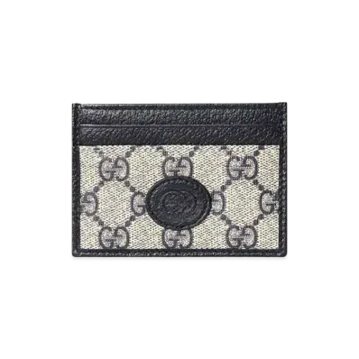 GUCCI GG Card Case GG Supreme "Beige/Blue"