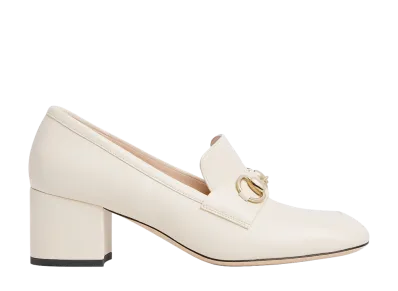 GUCCI Women's Loafer Pumps with Horsebit "Ivory Leather"