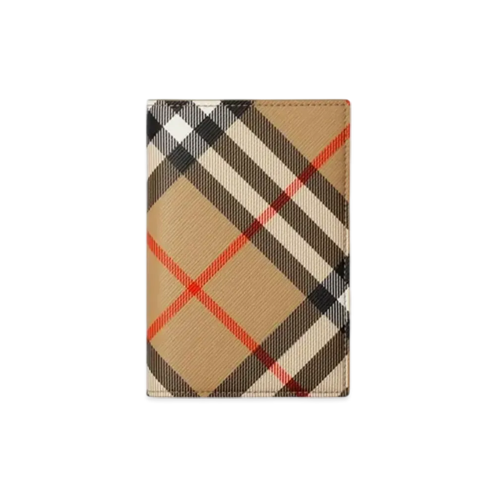 Burberry Check Passport Holder "Sand"