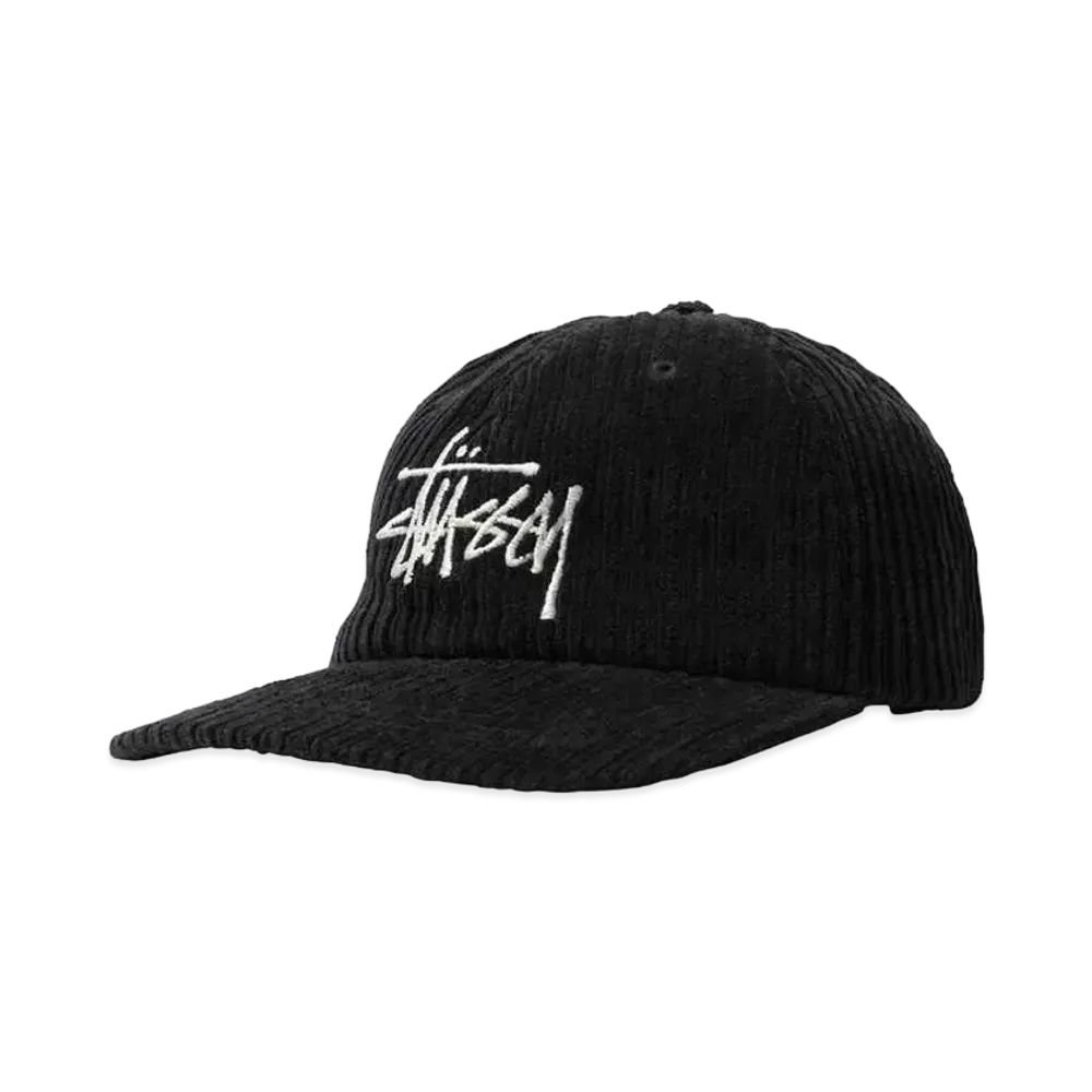 Stussy CORDUROY BIG LOGO LOW PRO CAP "Black"