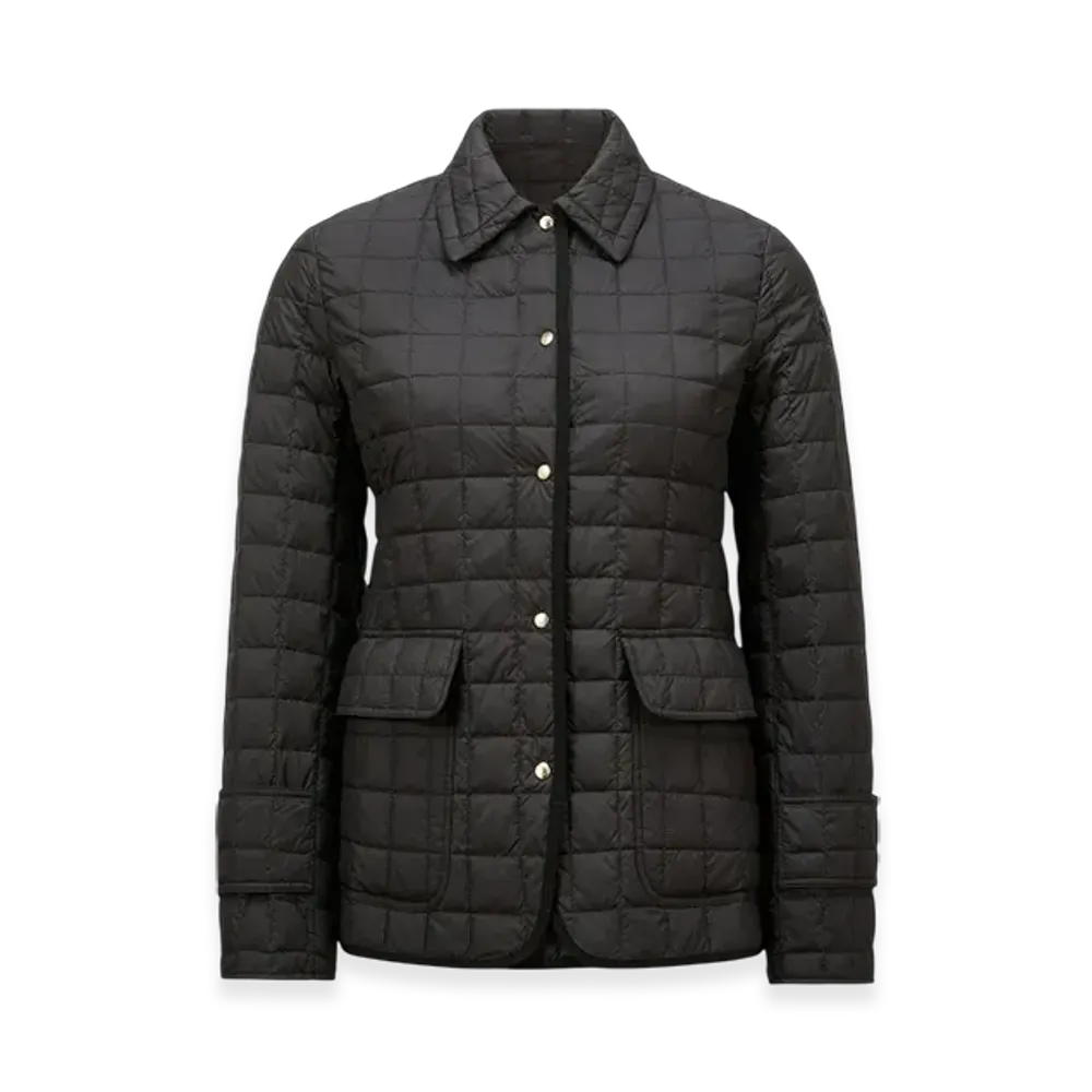 MONCLER Epinal Square-Quilted Down Shirt Jacket "Black"