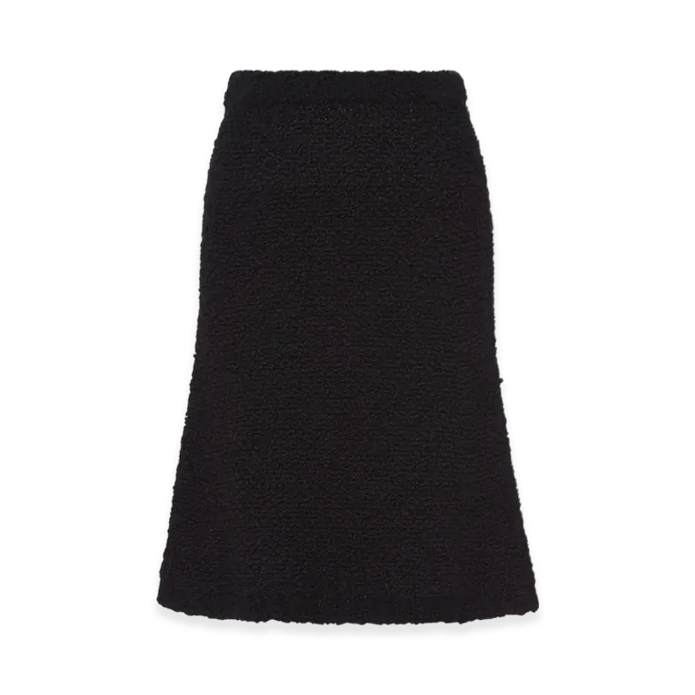 PRADA Women's Boucle Mohair Knit Skirt "Black"