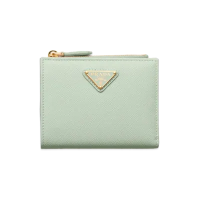 PRADA Saffiano Leather Wallet "Aqua"