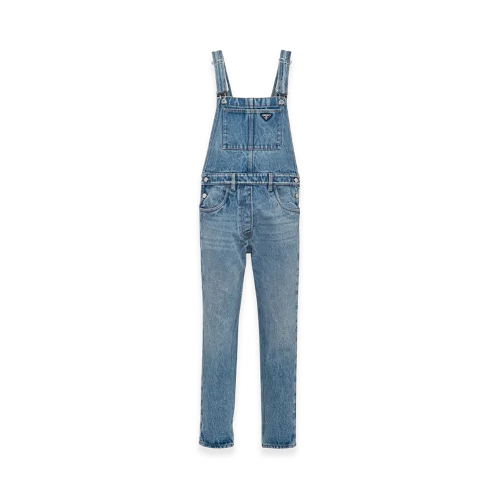 PRADA Women's Denim Overalls "Light Blue"