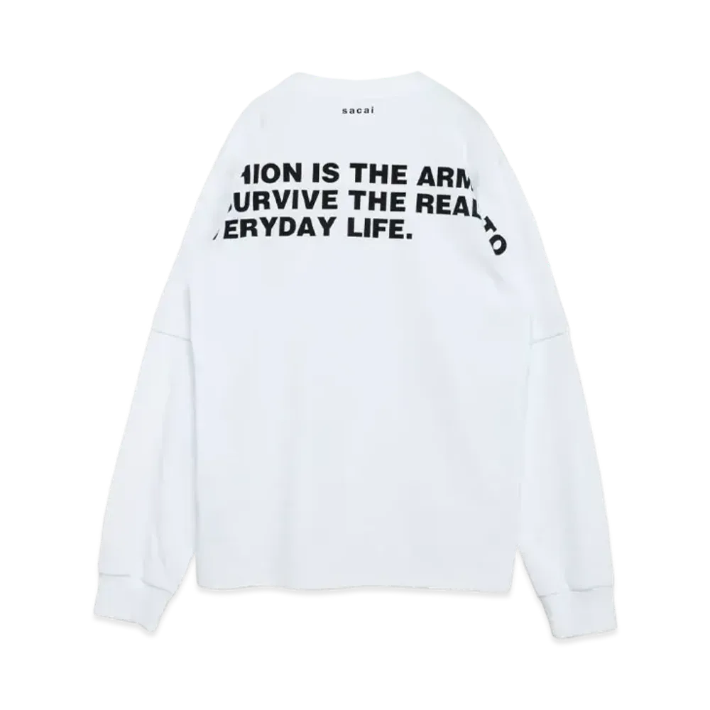 sacai Bill Cunningham Graphic Print Long Sleeve T-Shirt "White"