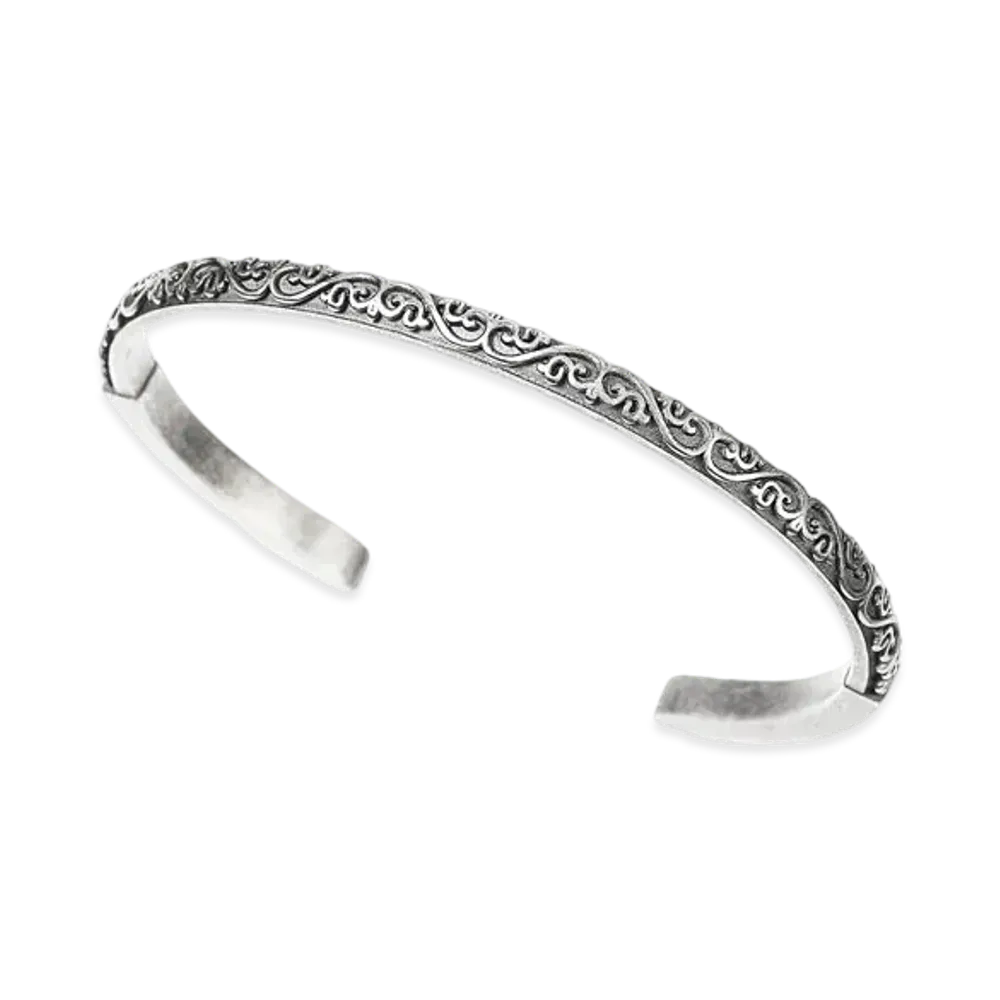 Maison Margiela Engraved Cuff Bracelet "Silver"