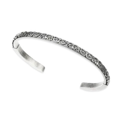 Maison Margiela Engraved Cuff Bracelet "Silver"