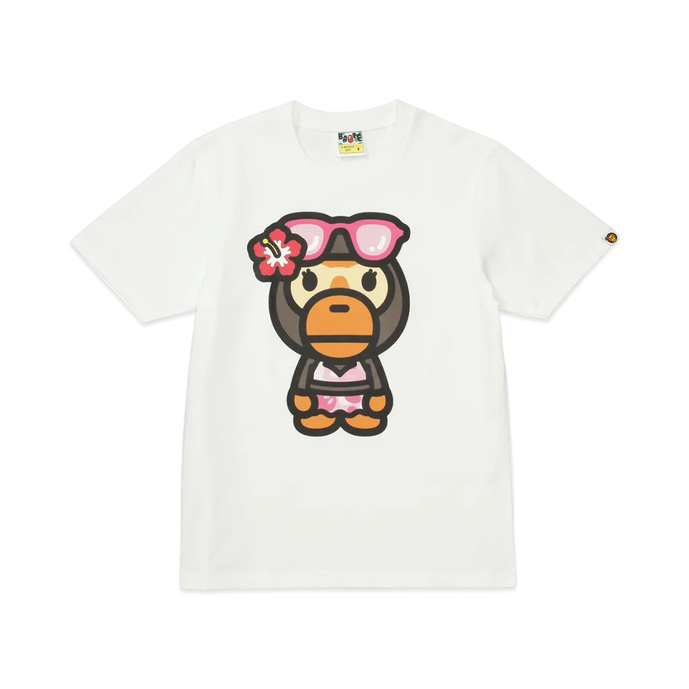 A BATHING APE Women's Big Baby Lisa Summer Tee "White"