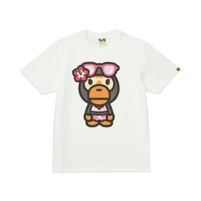 A BATHING APE Women's Big Baby Lisa Summer Tee "White"