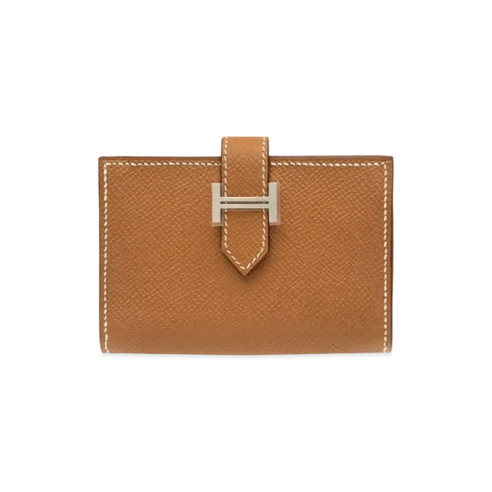 Hermes Bearn Card Case Veau Epsom "Gold/Silver"