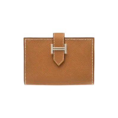 Hermes Bearn Card Case Veau Epsom "Gold/Silver"