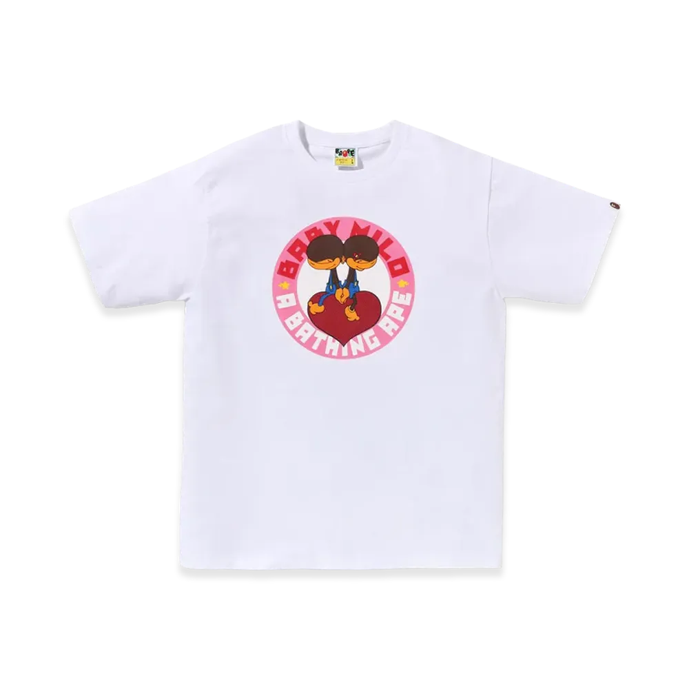 A BATHING APE Heart Baby Milo Tee "White"