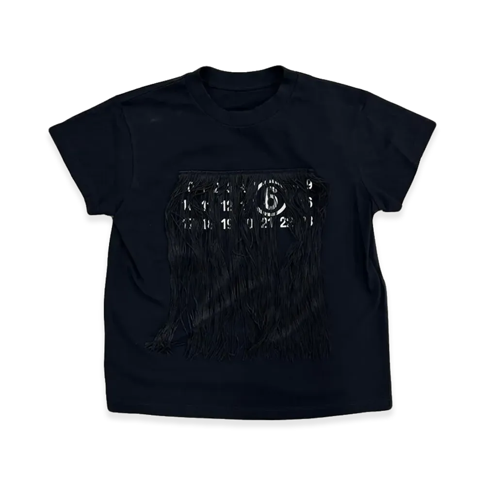 MM6 Maison Margiela Women's Fringe T-Shirt "Black"