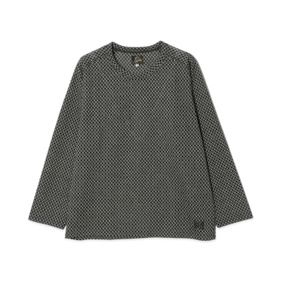 NEEDLES L/S U-Neck Tee - R/PE Russell "Gray"