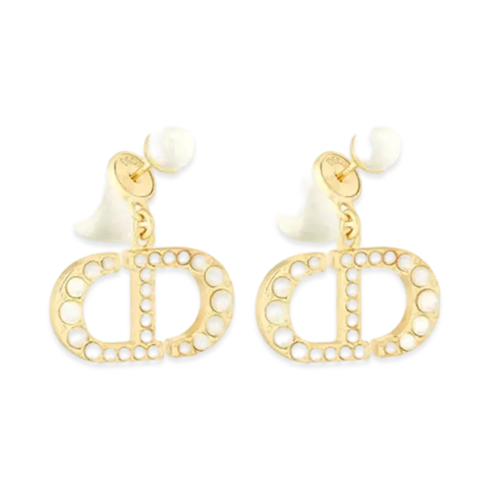 Dior Tribales Earrings Metal and Resin Pearls "Gold"