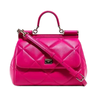 Dolce&Gabbana Sicily Bag Medium Matrasse Aria Calfskin "Fuchsia"