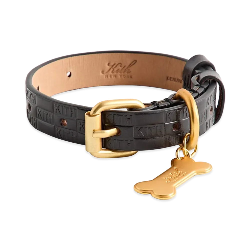 Kith Monogram Leather Collar "Black"