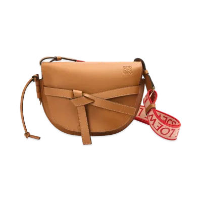 LOEWE Small Gate Bag In Soft Calfskin And Jacquard "Warm Desert"