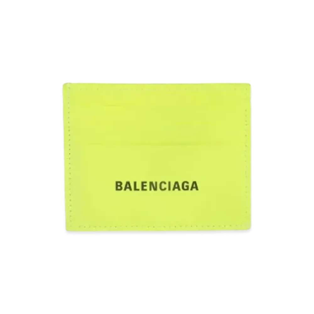 BALENCIAGA Grained Calfskin Cash Split Card Holder "Yellow"