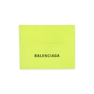 BALENCIAGA Grained Calfskin Cash Split Card Holder "Yellow"