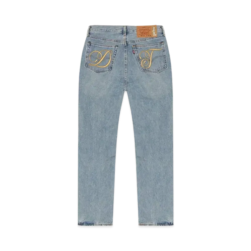 DENIM TEARS x Levi's DT Metallic Gold Script 501 "Light Wash"