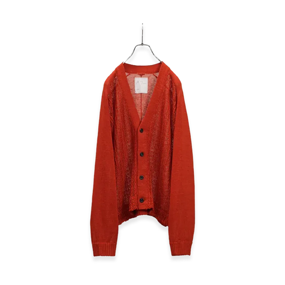 ANCELLM Laced Knit Cardigan "Red"