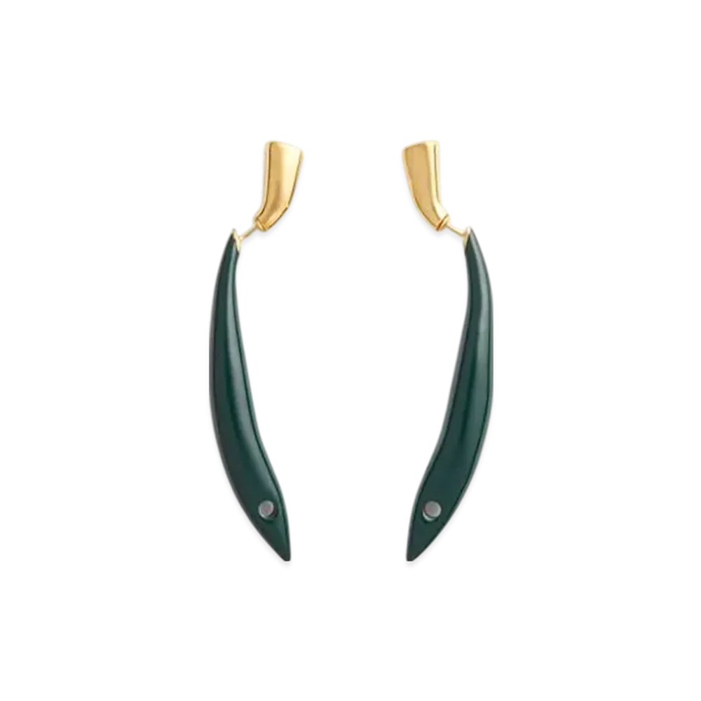 Bottega Veneta Sardine Earrings "Dark Green"