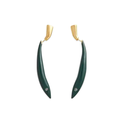 Bottega Veneta Sardine Earrings "Dark Green"