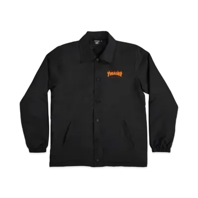 THRASHER x SANTA CRUZ Flame Dot Coach Jacket "Black"