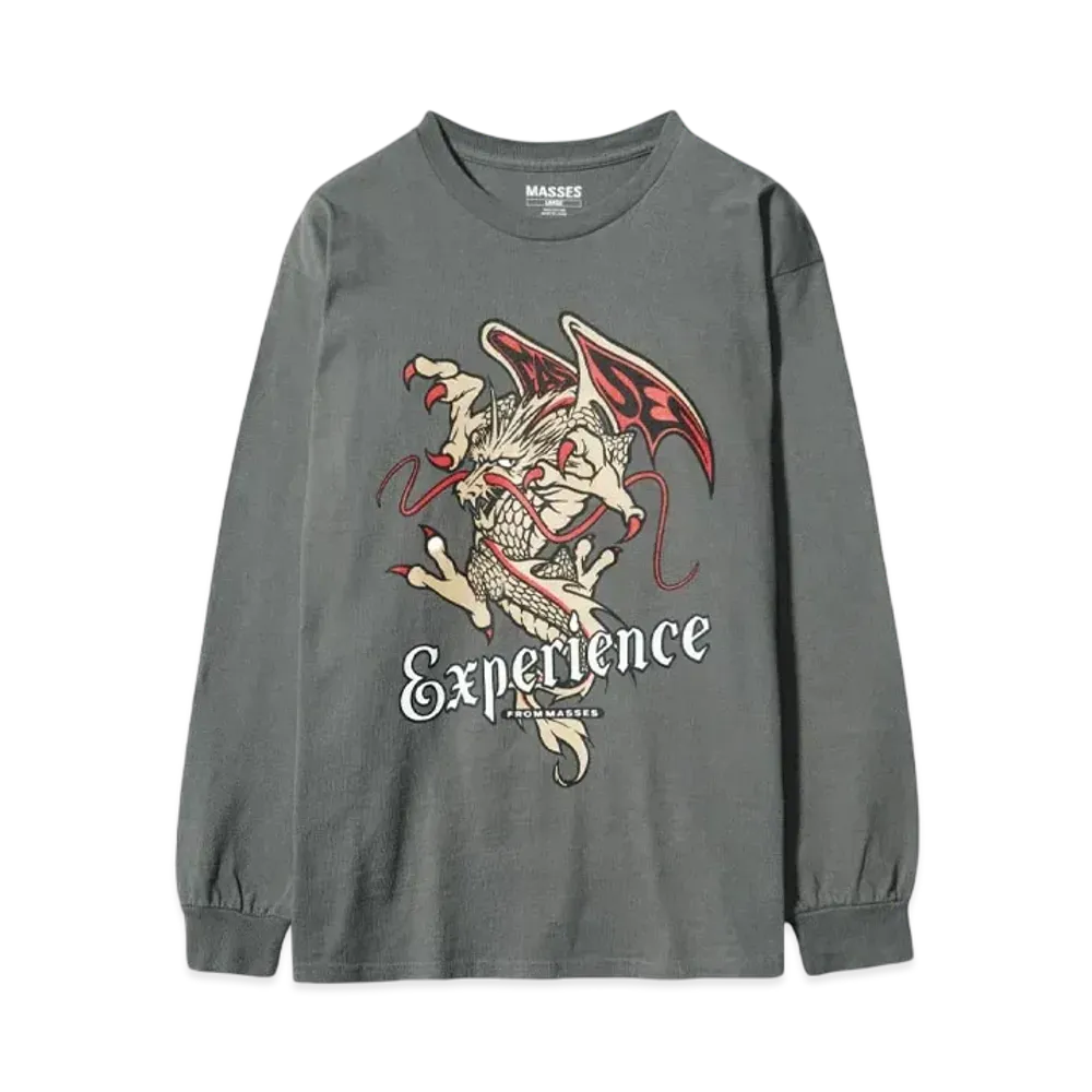 MASSES T-SHIRT L/S DRAGON "CHARCOAL"