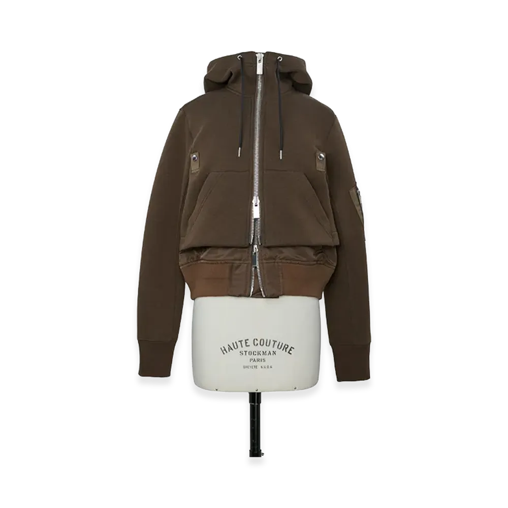sacai Women's Sponge Sweat Hoodie "Brown"
