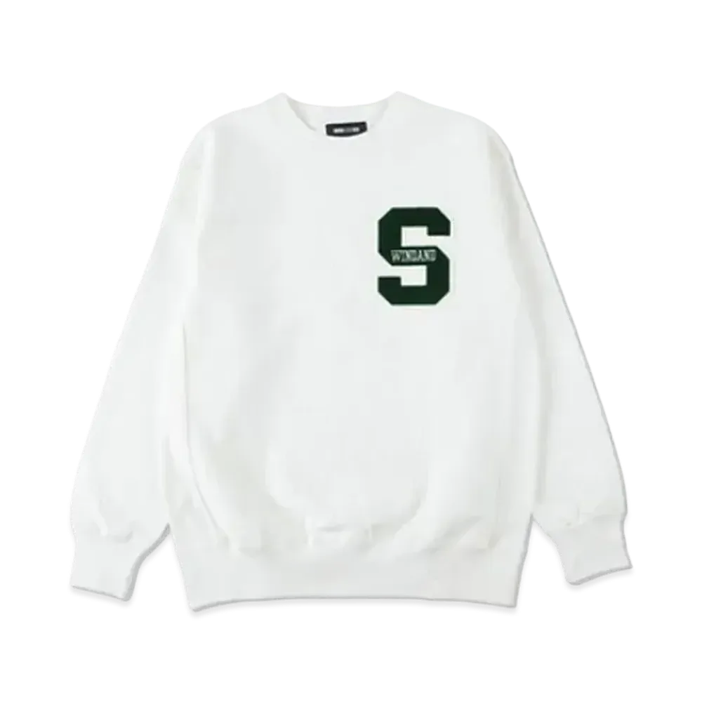 WIND AND SEA College Wappen Sweat "White"