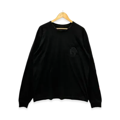 Chrome Hearts Neck Logo Sleeve Gradient Logo Horseshoe Print L/S Tee "Black"