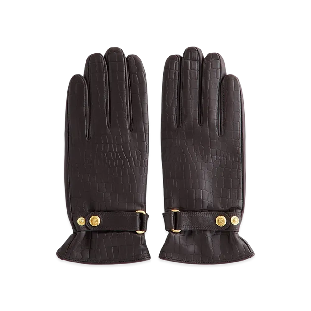 Kith Croc Debossed Leather Gloves "Incognito"