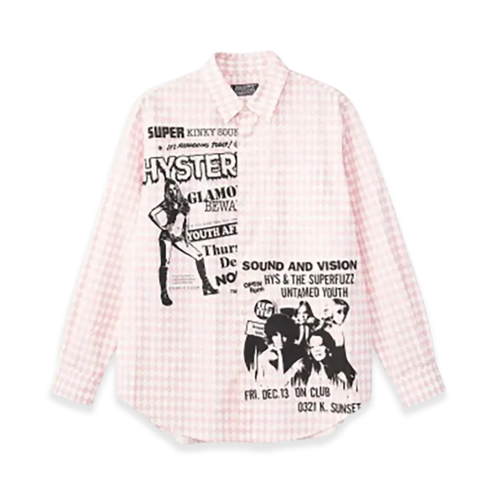 HYSTERIC GLAMOUR Bad Girl Club Regular Collar Shirt "Pink"