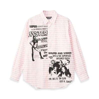 HYSTERIC GLAMOUR Bad Girl Club Regular Collar Shirt "Pink"