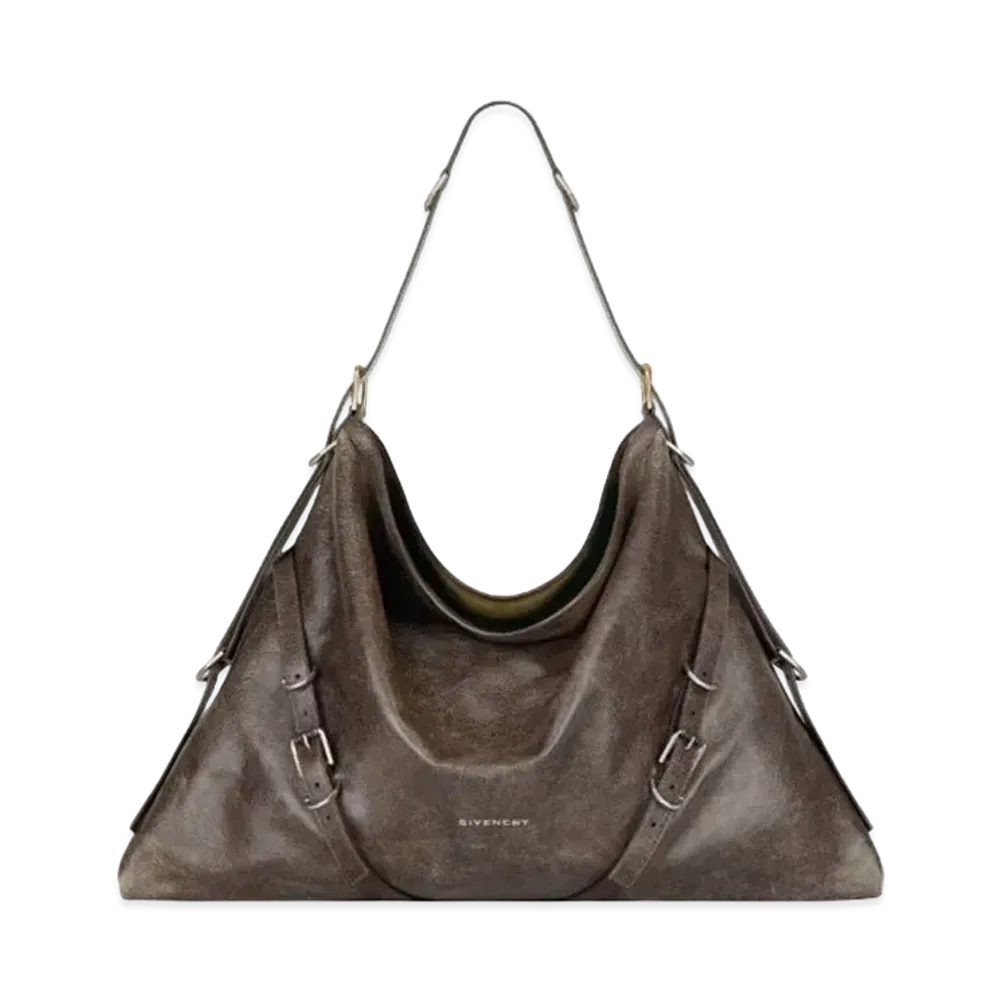 GIVENCHY Large Voyou Bag In Aged Leather "Walnut Brown"