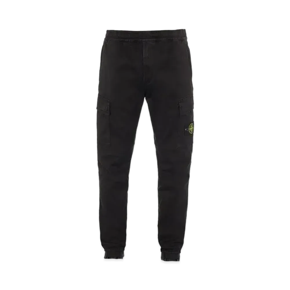 Stone Island 313L1 STRETCH BROKEN TWILL COTTON_'OLD' EFFECT_REGULAR TAPERED FIT "Black"