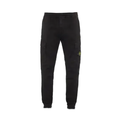 Stone Island 313L1 STRETCH BROKEN TWILL COTTON_'OLD' EFFECT_REGULAR TAPERED FIT "Black"