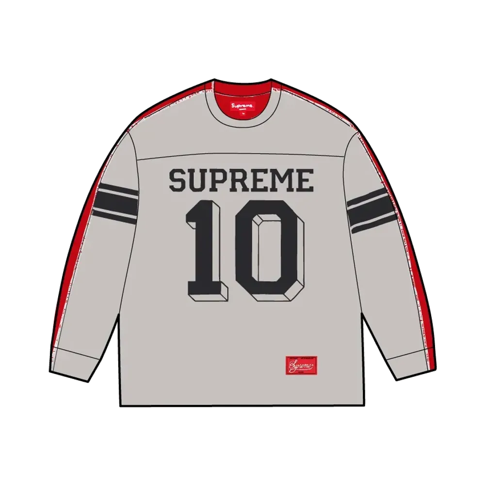 Supreme Split L/S Football Top "Heather Grey"