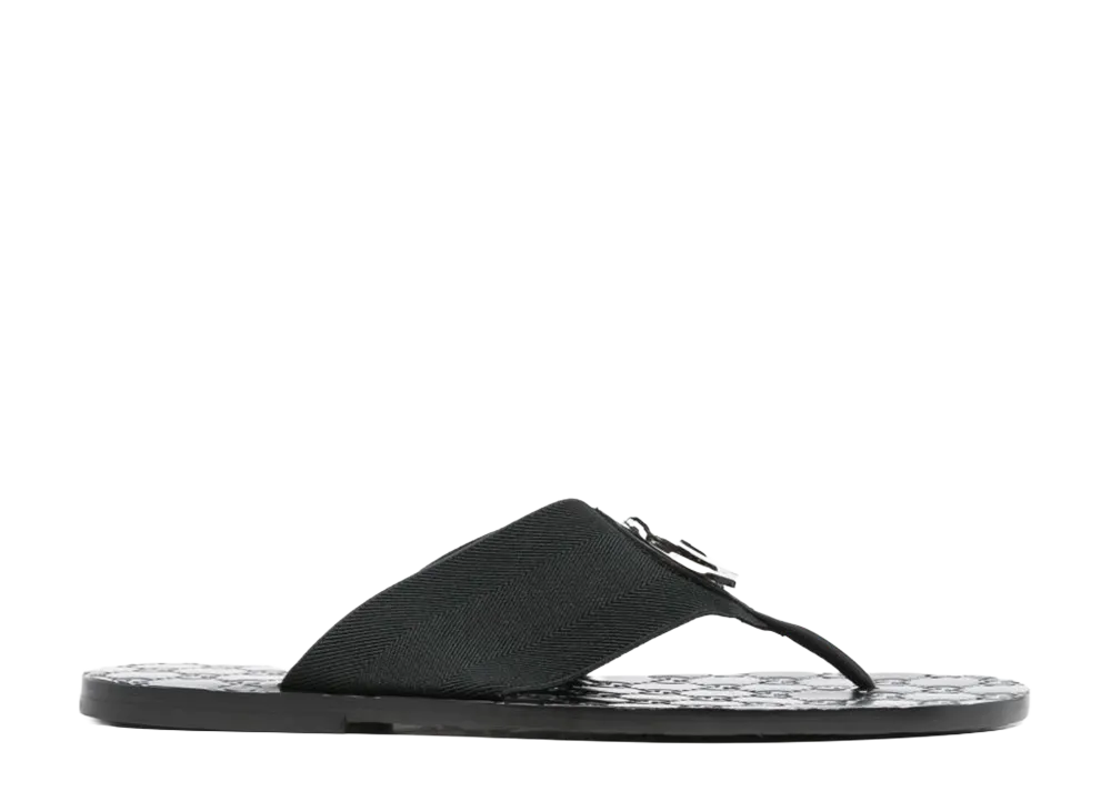 GUCCI Black Fabric Riviera Thong Slippers "Black"