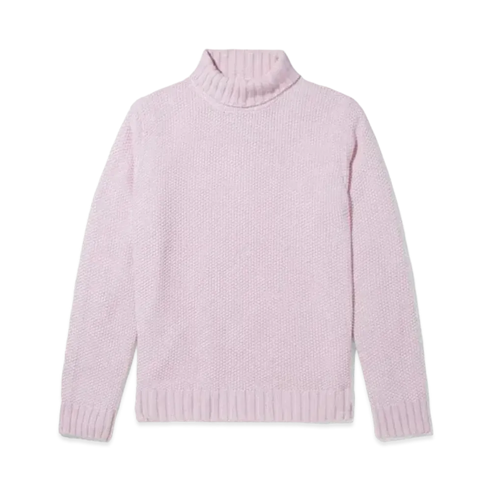Noah Seed Stitch Turtleneck Sweater "Pale Pink"