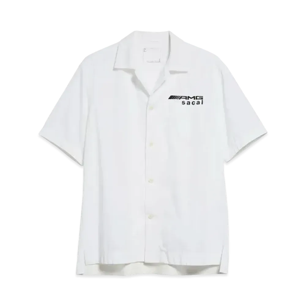 sacai x Mercedes AMG Logo Embroidered Camp Shirt "Off White"