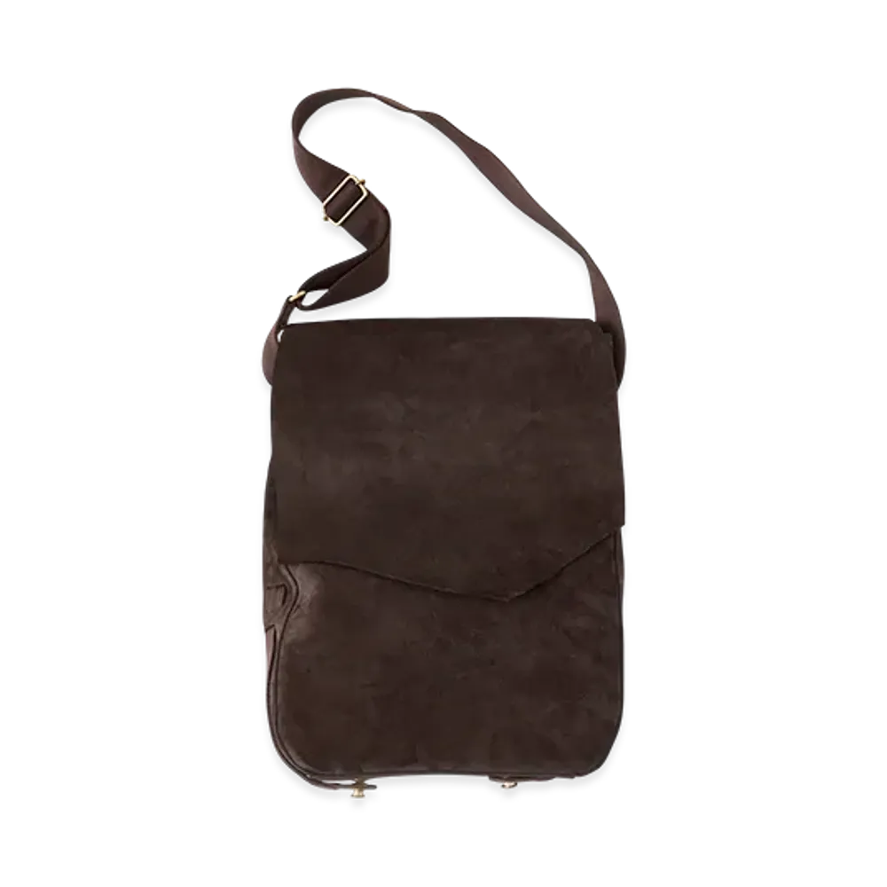 NICENESS Cs.Marty Cow Suede Scrunched Shoulder Bag "Dark Brown"