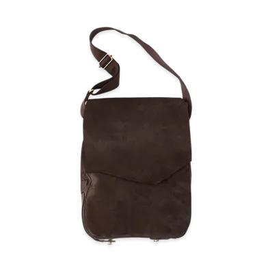 NICENESS Cs.Marty Cow Suede Scrunched Shoulder Bag "Dark Brown"