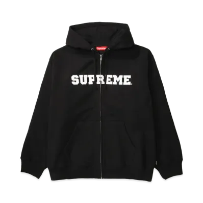 Supreme Collegiate Applique Zip Up Hooded Sweatshirt "Black"
