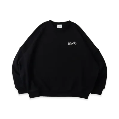 BLESS U Wave Logo Sweatshirt "Black"
